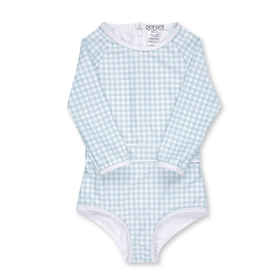 Um roupa de banho longo macio do bebê da luva do roupa de banho de Lycra do bebê da parte fornecedor