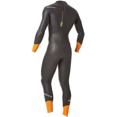 Os homens do Triathlon da sinergia alisam a luva completa do roupa de mergulho do neopreno da pele para a natação da água aberta fornecedor